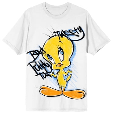 Looney Tunes Tweety Graffitti T-shirt Blanc pour Femme - Moyen