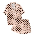 thumbnail image 1 of MIASHUI Ensemble de Pyjama 2 Pcs pour Garçons et Filles à Pois Boutonné, Or Rose, 8-9 Ans, 1 of 4