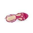 thumbnail image 4 of BLISSFUL STEP Sandales à Talon Aiguille Plateforme à Bride en T Slingback pour Femmes Rose Vif 7, 4 of 7