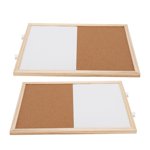 Cork Magnetic Board Combo, Hanging Rope Mount 2PCS 30x40cm Dry Erase Board Versatile Usage  for Home for Recording