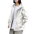 thumbnail image 1 of Yuyuzo Vestes Zippées pour Femmes Grande Taille Randonnée Voyage Coupe-Vent Veste Manches Longues Manteaux, 1 of 5