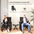 thumbnail image 3 of CoSoTower 3PCs Gliding Rocking Chair & Bistro Tea Table Set, Black, 3 of 7