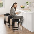 thumbnail image 4 of 360°Swivel Bar Stools Set,  PU Leather Counter Height Barstools with Footrest & Metal Frame, Upholstered Backless Round Bar Stools for Kitchen Island, 4 of 7