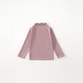 thumbnail image 2 of cfhntfmh Hauts Décontractés pour Filles Garçons Doux à Manches Longues Col Roulé Mode Ourlet à Volants Hauts Automne Confortables T-Shirts de Couleur Unie, 2 of 3