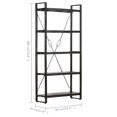 thumbnail image 4 of vidaXL 5-Tier Bookcase Black 90x30x180 cm Solid Mango Wood, 4 of 5