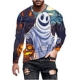 thumbnail image 1 of Pisexur Chandails en Molleton Oversize d'Halloween pour Hommes Chandails en Molleton Graphiques de Festival Amusants Manches Longues Chandail Décontracté Col Rond Chandail en Molleton Grande Taille P-6TG, 1 of 5