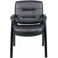 thumbnail image 3 of Nicer Furniture Scratch Resistant with Arms And Metal Leg Side Black Leather Guest Chair, 3 of 4