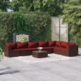 thumbnail image 1 of vidaXL 8 Piece Garden Lounge Set with Cushions Poly Rattan Brown, 1 of 5