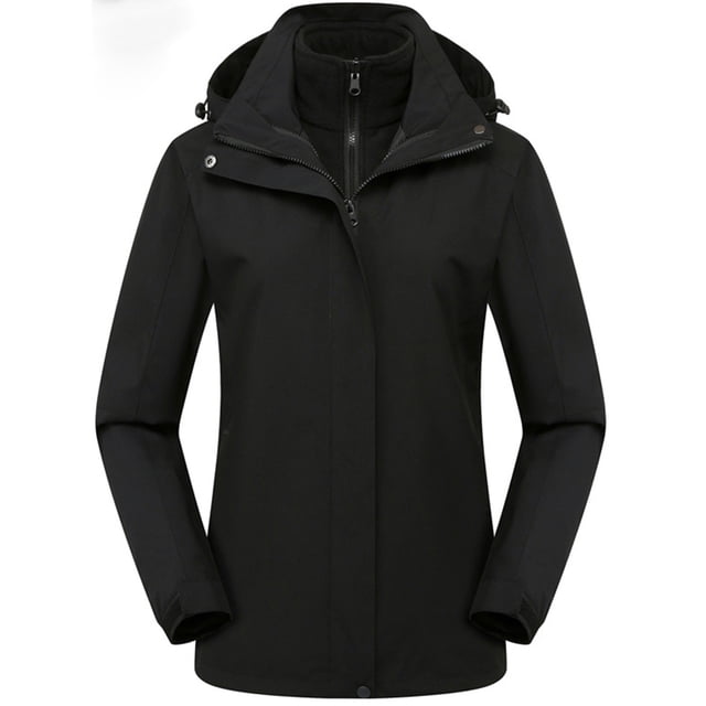 CEHVOM Women Solid Rain Jacket Outdoor Hooded Raincoat Windproof Top Clearance