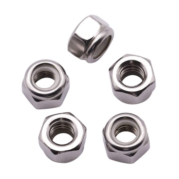 Unc Écrous de Verrouillage Hexagonaux en Nylon 1/2 Pouces"-13 Pouces (20 Pack), Acier Inoxydable 304 (18-8), Écrous de Verrouillage Hexagonaux avec Anneau en Nylon, Résistants à la Corrosion, pour Projets Automobiles, Machines Diy