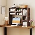 thumbnail image 2 of Costway Desktop Bookshelf Desk Storage Hutch with 7 Open Cubbies & 3 Adjustable Shelves Brown, 2 of 10