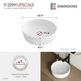 thumbnail image 4 of Stylish Vessel 14 ⅛" White Round Porcelain Bathroom Sink Set of 2 units P-229H-2, 4 of 10