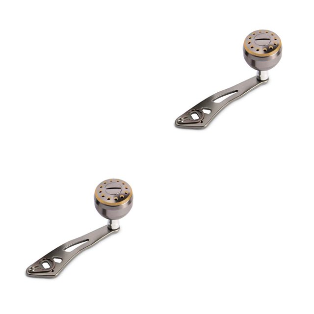 pitrice Metal Fishing Reel Handle Detachable 32mm Grip Baitcasting Fish Rod Knob Silver Grey 2Set