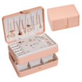 thumbnail image 4 of Multi-Layer Jewelry Storage Box Exquisite Adjustable Compartments Organizer Case Holder for Jewellery Storage Necklace Jewellery Care Studs , Pink StyleA-Pink, 4 of 8