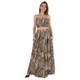 thumbnail image 1 of Bimba 2 Pcs Robe de Plage Aguichant pour Femmes Imprimée Smockée Crop Top & Longue Jupe Ensemble, 1 of 7