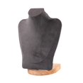 thumbnail image 4 of Milaget Necklace Display Chain Bust Stand Holder Decor for Showcase Store Countertop 23 cm Grey Velvet, 4 of 9