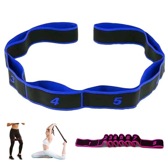Numbered Resistance Bands for Glutes, 8-Section Elastic Stretch Strap for Full Body Stretching and Yoga, Home Fitness Training for Flexibility