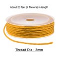 thumbnail image 2 of Unique Bargains Twisted Nylon Twine Thread Beading Cord 3mm 7M/23 Feet Extra Strong Braided Nylon String, Golden, 2 of 6