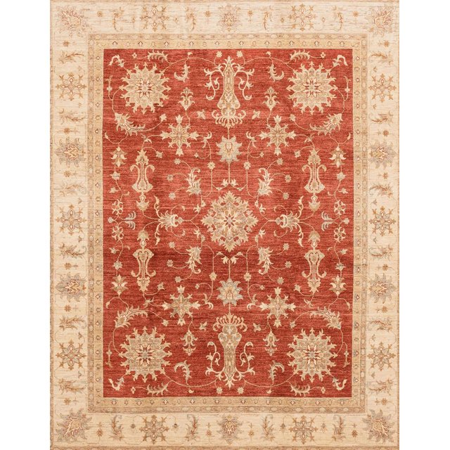 Ahgly Company Indoor Rectangle Abstract Orange Red Oriental Area Rugs, 5' x 8'