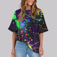 thumbnail image 2 of Pisexur Hauts pour Femmes Mode Décontractée Manches Courtes Col Rond T-Shirts Confortables Amples à Imprimé Floral Blouses Printemps Été Hauts Élégants à Imprimé Graphique Grande Taille Sorties S-5TG, 2 of 7