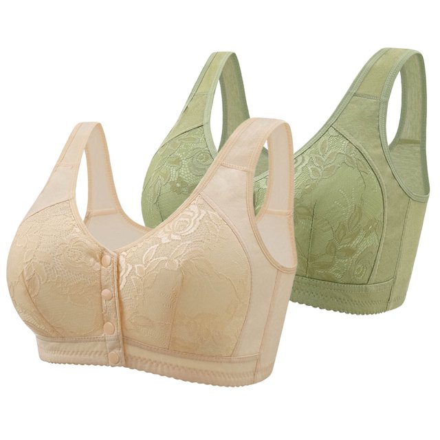 Wancir Bras for Women 2025 New Woman's Embroidery Front Button Large Size Underwear Bra without Steel Rim