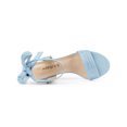 thumbnail image 4 of BLISSFUL STEP Women's Open Toe Ankle Tie Back Block Heels Sandals Blue (Size 9.5), 4 of 6