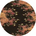thumbnail image 1 of Ahgly Company Machine Washable Indoor Round Transitional Light Brown Area Rugs, 5' Round, 1 of 7