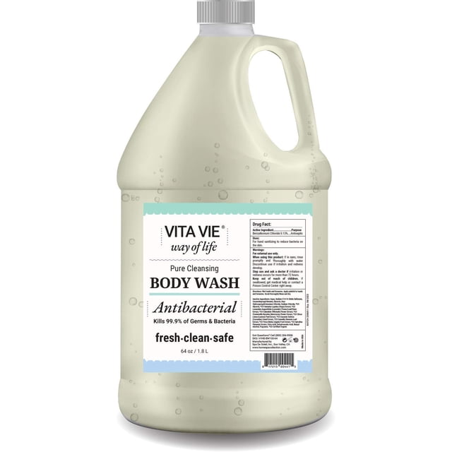 VITA VIE Antibacterial Body Wash, Refill, 64 oz