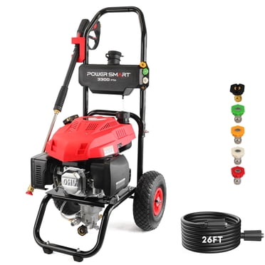 PowerSmart 3300PSI Gas High Pressure Washer with 5 Nozzles & Soap Tank Washer,70lb