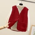 thumbnail image 1 of Mevxay Gilet en Molleton pour Femmes Grande Taille Sans Manches Veste Courte Légère à Boutons Dwon Gilet avec Poche Rouge 4TG, 1 of 4