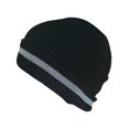 thumbnail image 1 of Bonnets Skull pour Hommes Doublure Réfléchissante Couleur Unie Tuque d'Hiver Chaude Multifonction Coupe-Vent Protection contre le Froid Cyclisme Décontracté Noir, 1 of 6
