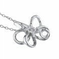 thumbnail image 3 of Miabella Diamond Accent Sterling Silver Flower Pendant; 18", 3 of 4