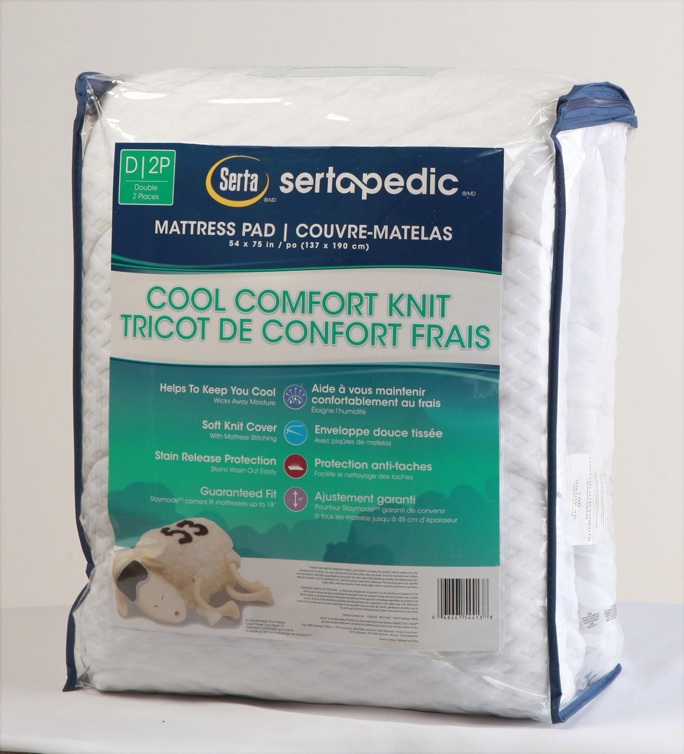 Serta Tricot De Confort Frais Couvre-Matelas