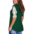 thumbnail image 3 of Pompotops Femmes Dentelle Manches Courtes T-Shirt T-Shirt Décontracté d'Été, 3 of 7