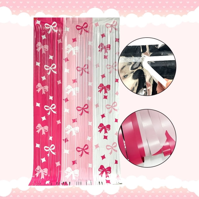 BotaniNest Rideau de Porte Scintillant Perlé pour la Saint-Valentin avec Nœud Élégant pour Fête à la Maison