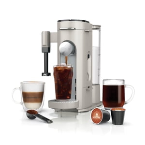 Ninja Pod & Coffee Maker K-Cup Pod Grounds Specialty Coffees Machine à café à un seul serveur Brews Compatibles Ground Design Compact Bâti-In Lait Frother 56-oz. Réservoir 6-oz. Coupe à 24-oz. Tailles de tasse Pierre PB051ST