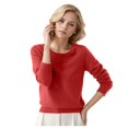 thumbnail image 1 of 2025 Chandail à Col Rond pour Femmes, Tenues Différentes, Chandail, Couleur Unie, Long, Grand, Petit, Chandail, 1 of 4