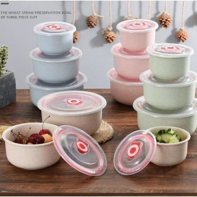 Wheat Straw Plastic Cereal Bowls Set of 3 BPA Free Dishwasher & Microwave Safe Bowl Set Lightweight Wheat Straw Bowls For Cereal Soup Snacks & More