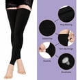 thumbnail image 1 of 20 Bas de Compression Noirs 30 mmHg, Bas de Compression Sans Pieds pour Femmes et Hommes, 1 of 4