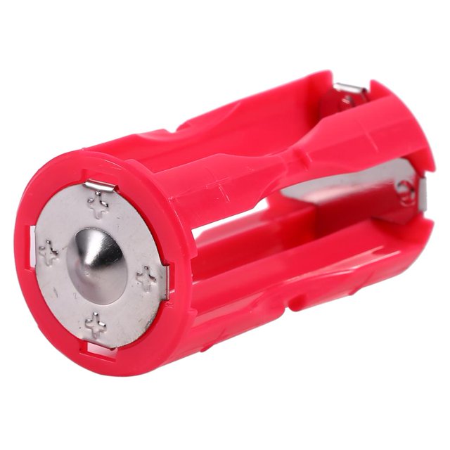 Greensen AAA to C Battery Converter,Portable 4pcs 4AAA to C Size Parallel Battery Convertor Adapter Holder Cases Box Red, Battery Adapter