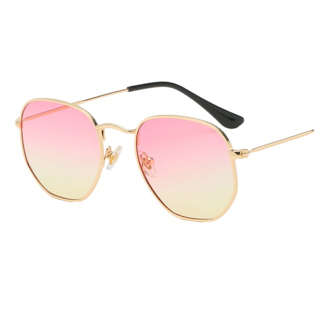 relayinert Fashionable Polarized Lens Small Square For Trendy Style Materials gold pink yellow C15 1Set