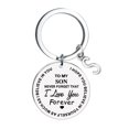 thumbnail image 2 of Creative DIY To My Son Stainless Steel Last Name 26 Letter Keychain 2.5x2.5cm, 2 of 8