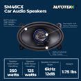 thumbnail image 4 of Autotek Street Machine 200W 4 x6 in. 2 Way Car Audio Coaxial Speakers, Pair, 4 of 9