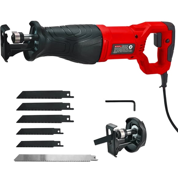 Amdohai 7.5A Reciprocating Saw 2800SPM No-load Speed Reciprocating Saw Corded Electric Hand Saw with 6 Blades for Cutting Wood Metal and PVC