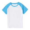 thumbnail image 1 of VKOYWKM T-Shirts pour Tout-Petits Garçons Filles à Blocs de Couleur Raglan Hauts Mignons Col Rond Manches Courtes T-Shirts Petites Filles Chemise de Rentrée, 1 of 9