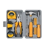 24 PCS Household DIY Tool Kit for Women, Mini Tool Box Set of Starter Basic Ladies Tools for Home Office Maintenance and Repair, Yellow