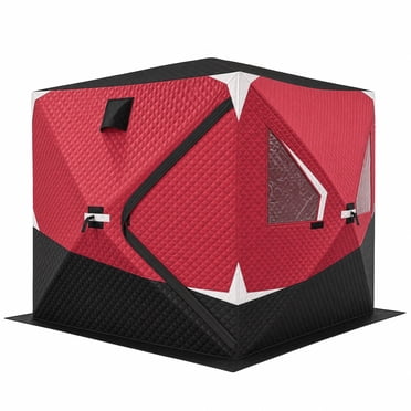 Outsunny Insulated Ice Fishing Tent with Oversized Doors for 3-4 Person