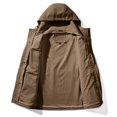 thumbnail image 3 of KIHOUT Veste Tactique pour Hommes Multi-Poches Performance Doublée en Polaire Résistante à l'Eau Coquille Souple Unisexe avec Capuche, 3 of 5