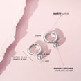 thumbnail image 4 of 925 Sterling Silver Petite Simulated Diamond Heart Charm Hoop Earrings For Girls, 4 of 6