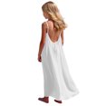 thumbnail image 2 of EGNMCR Robe Longue Ample à Bretelles pour Filles, Mode, Mignonne, Couleur Unie, avec Cordon au Dos, Robe pour Filles, 2 of 9